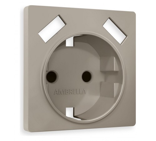 Накладка для розетки с заземлением и со шторками и 2хUSB type A Ambrella Volt AP3690 Quant