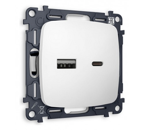 Розетка 2хUSB type A и C без рамки Ambrella Volt MO131010 Quant