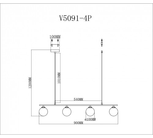 Светильник на штанге Moderli V5091-4P Lingdal