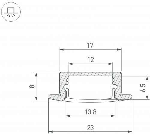 Профиль встраиваемый Arlight 044237 ARH-LINE