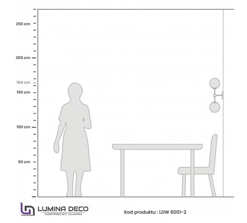 Бра LUMINA DECO LDW 6001-2 BK+WT ZODIAK