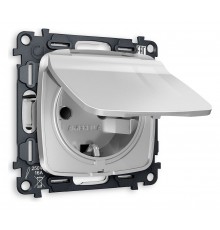 Розетка влагозащищенная с заземлением и со шторкой, без рамки с крышкой Ambrella Volt MO408010 Quant