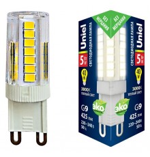 Лампа светодиодная Uniel LED-JCD-5W/3000K/G9/CL GLZ09TR картон