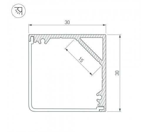 Профиль накладной угловой внутренний Arlight 046182 SL-KANT