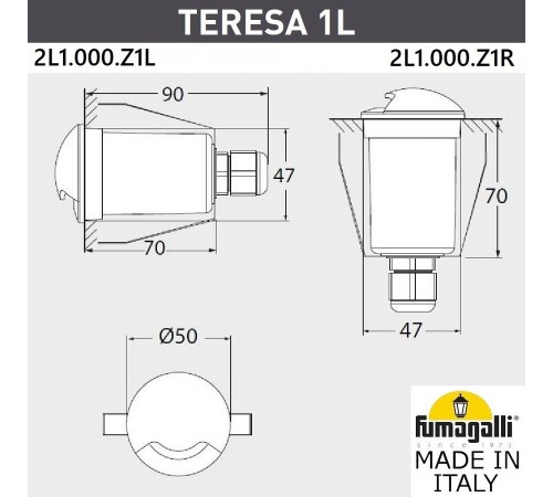 Встраиваемый светильник Fumagalli 2L1.000.000.LXZ1L Teresa