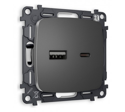 Розетка 2хUSB type A и C без рамки Ambrella Volt MO661010 Quant