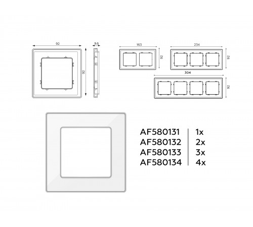Рамка на 2 поста Ambrella Volt AF580132 Arctic