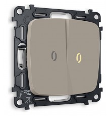 Выключатель проходной двухклавишный с подсветкой без рамки Ambrella Volt MO364030 Quant