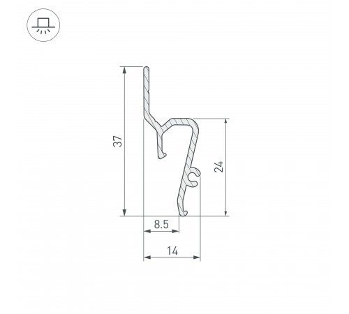 Профиль для установки натяжных потолков Arlight 041160 STRETCH