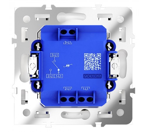 Выключатель проходной одноклавишный с подсветкой без рамки Voltum VLS010402 S70