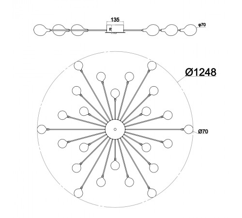 Потолочная люстра Escada 2109/16 Copper Starfall