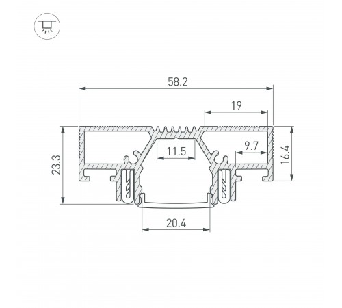 Профиль встраиваемый Arlight 042946 STRETCH