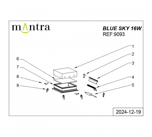 Встраиваемый светильник Mantra 9093 Blue Sky