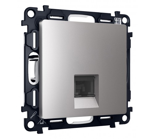 Розетка Ethernet RJ-45 и со шторками, без рамки Ambrella Volt MA512010 Quant
