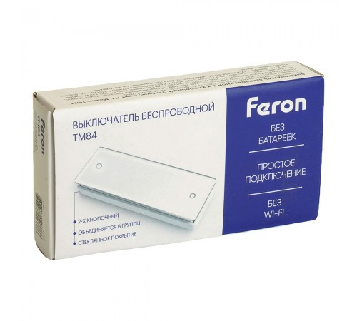Выключатель беспроводной одноклавишный Feron 48877 TM84 SMART