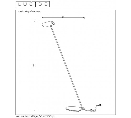 Торшер Lucide 19700/01/31 Hester