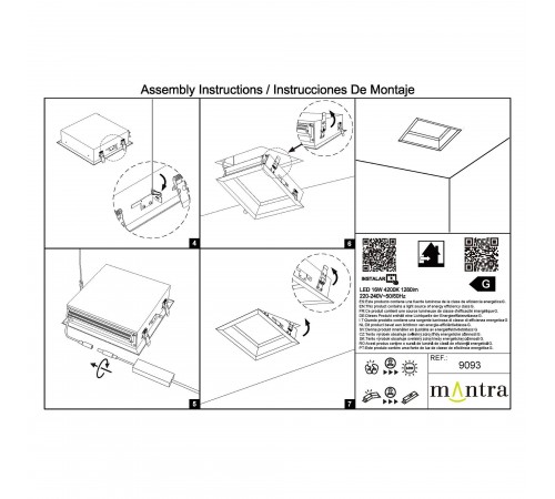 Встраиваемый светильник Mantra 9093 Blue Sky