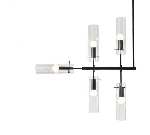 Люстра на штанге Indigo 11053/12R Black Saetta