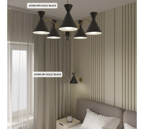 Люстра Crystal Lux JOVEN SP5 GOLD/BLACK