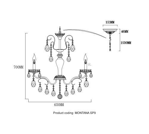 Люстра Crystal Lux MONTANA SP9