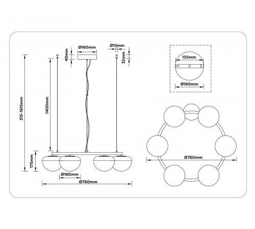 Подвесная люстра Ambrella Light LH12003 LH