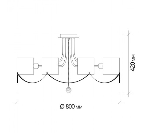 Люстра на штанге Escada 683/8P Intense