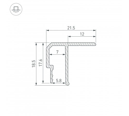 Профиль для установки натяжных потолков Arlight 039484 STRETCH