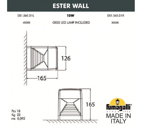 Накладной светильник Fumagalli DS1.560.000.WXD1L Ester