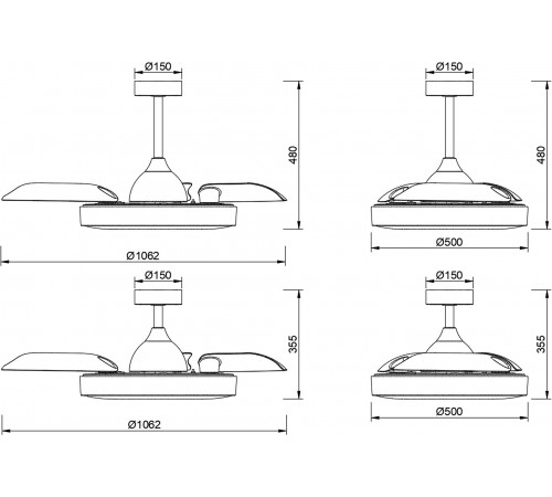 Светильник с вентилятором Mantra (люстры-вентиляторы) 8216 Coin