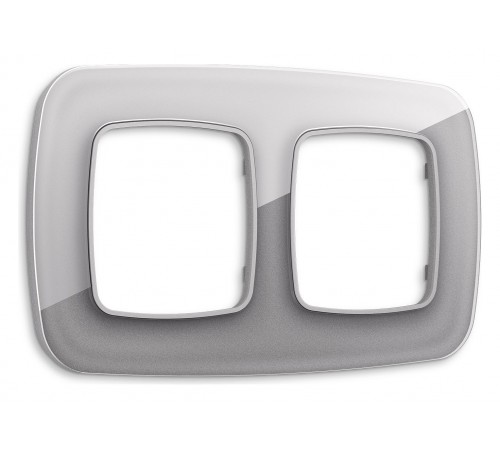 Рамка на 2 поста Ambrella Volt OF320502 Radian Стекло органическое