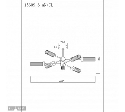 Люстра на штанге iLamp 15609-6 AN+CL Evolution