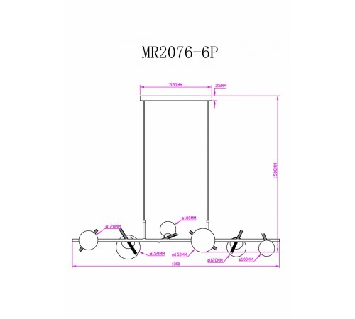 Подвесной светильник MyFar MR2076-6P Francis