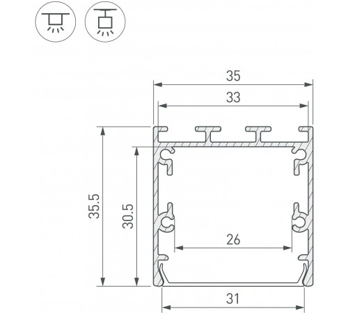 Профиль накладной Arlight 041833 SL-LINE