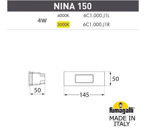 Встраиваемый светильник Fumagalli 6C1.000.000.BYJ1L Nina