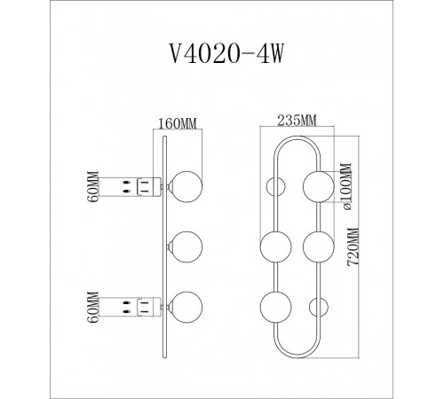 Накладной светильник Moderli V4020-4W Krona