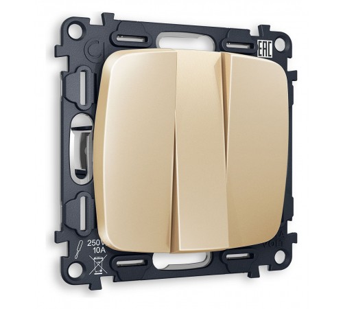 Выключатель трехклавишный без рамки Ambrella Volt MO605010 Quant