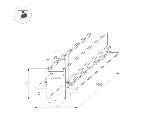 Трек встраиваемый Arlight 036121 MAG-25