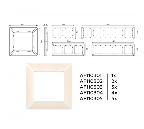 Рамка на 4 поста Ambrella Volt AF110304 Line