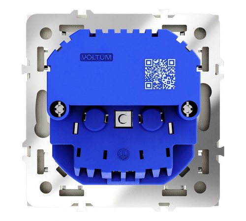 Розетка с заземлением и со шторкой и 2хUSB type A, без рамки Voltum VLS040404 S70