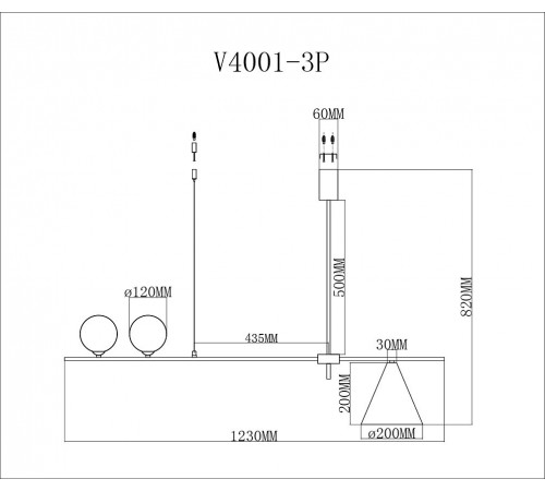 Люстра на штанге Moderli V4001-3P Holly