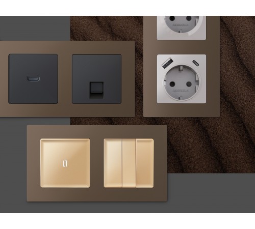 Рамка на 2 поста Ambrella Volt AF220632 Techno