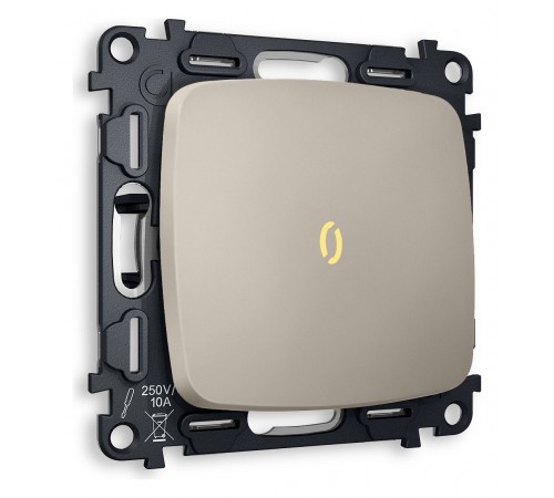 Выключатель одноклавишный с подсветкой без рамки Ambrella Volt MO362010 Quant