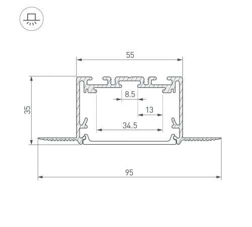 Профиль встраиваемый Arlight 029507 SL-LINIA