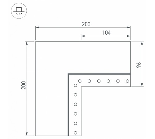 Соединитель угловой L-образный накладной Arlight 030136 S-LUX