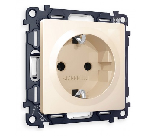 Розетка с заземлением, без рамки Ambrella Volt MA306010 Quant