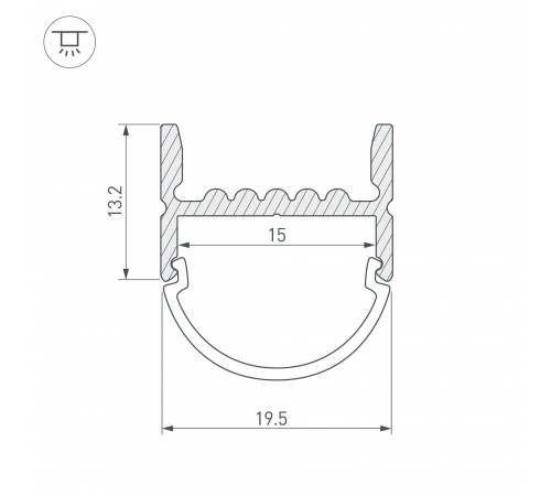 Профиль накладной Arlight 018859 ARH-WIDE-H20-2000 ANOD