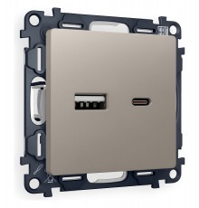 Розетка 2хUSB type A и C без рамки Ambrella Volt MA371010 Quant