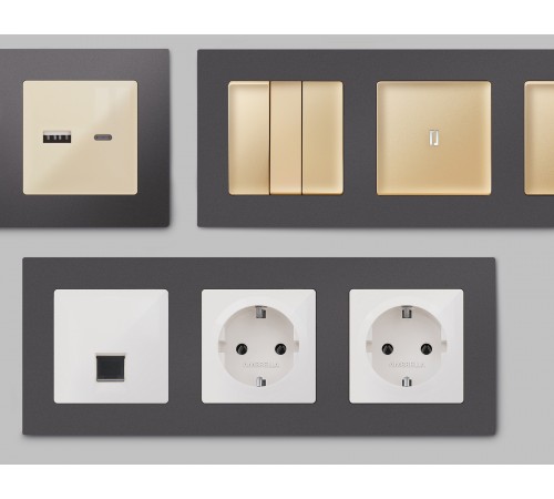 Рамка на 1 пост Ambrella Volt AF220651 Techno