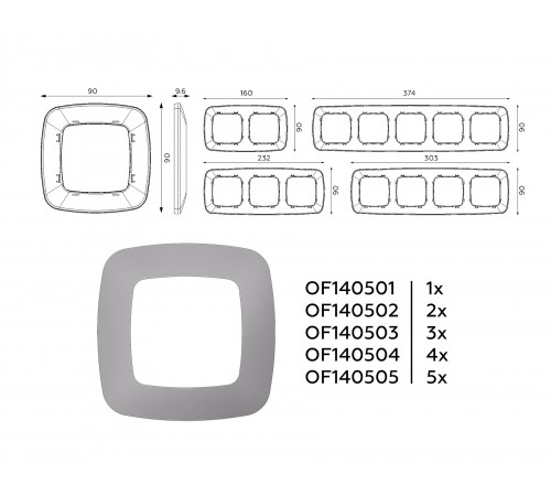 Рамка на 1 пост Ambrella Volt OF140501 Ecta