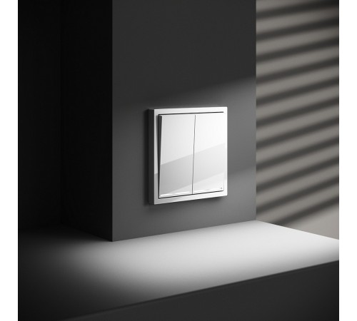 Выключатель проходной двухклавишный с подсветкой без рамки Voltum VLS020401 S70